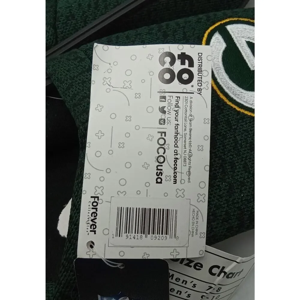 Green Bay Packers NFL Foco Poly Knit Cup Sole Men's Slippers Size XL 13-14